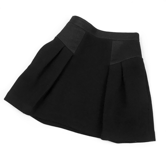 Milly Raquel flared black mesh detail skirt - Picture 6 of 8